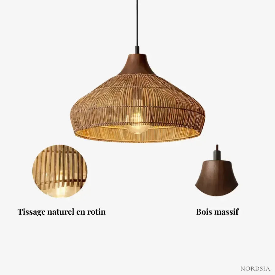Suspension rotin naturel Ø 40 cm | Cocooning