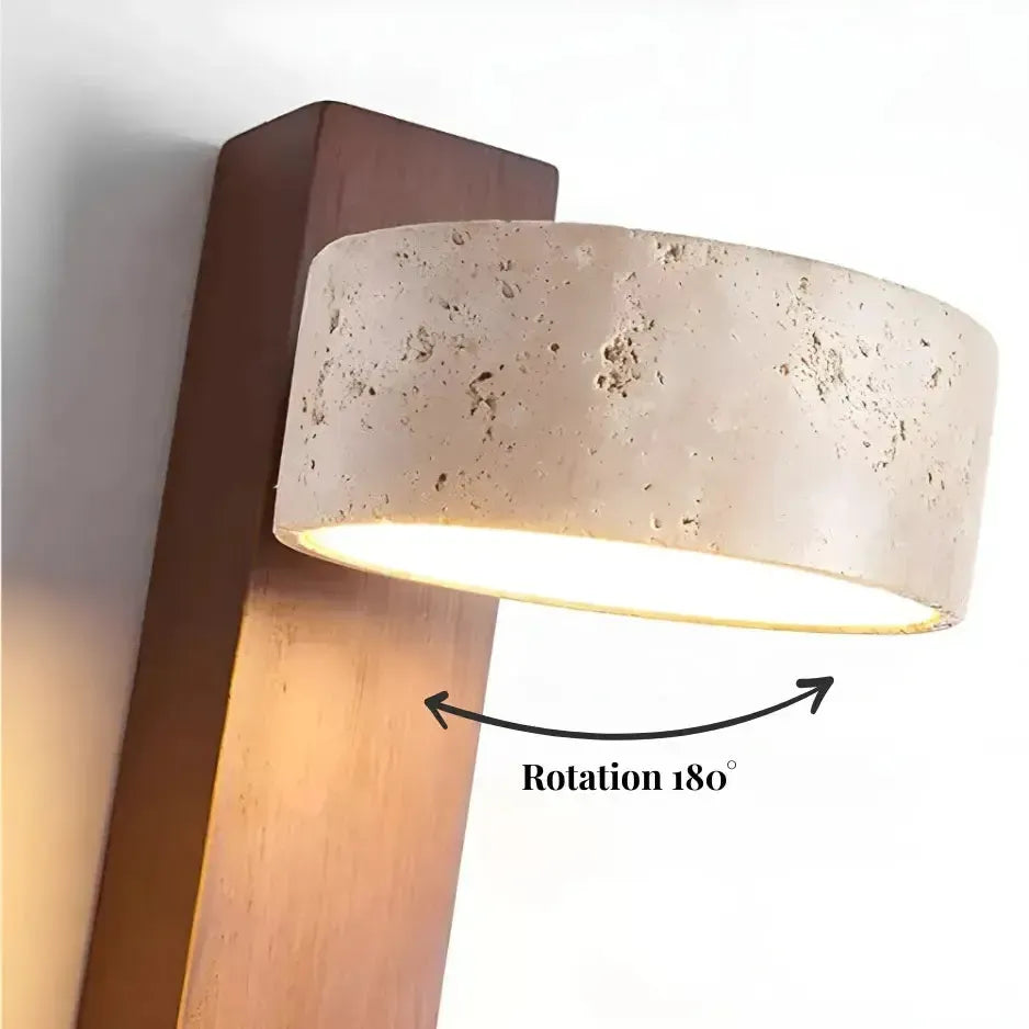 Applique murale design en bois & travertin | Vurami