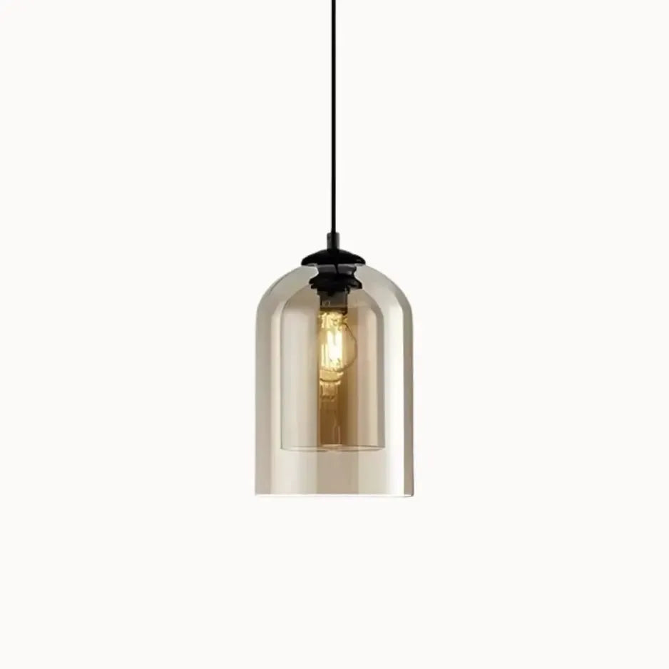 Suspension en verre fumé design épuré Ø 15 cm | Sulfine
