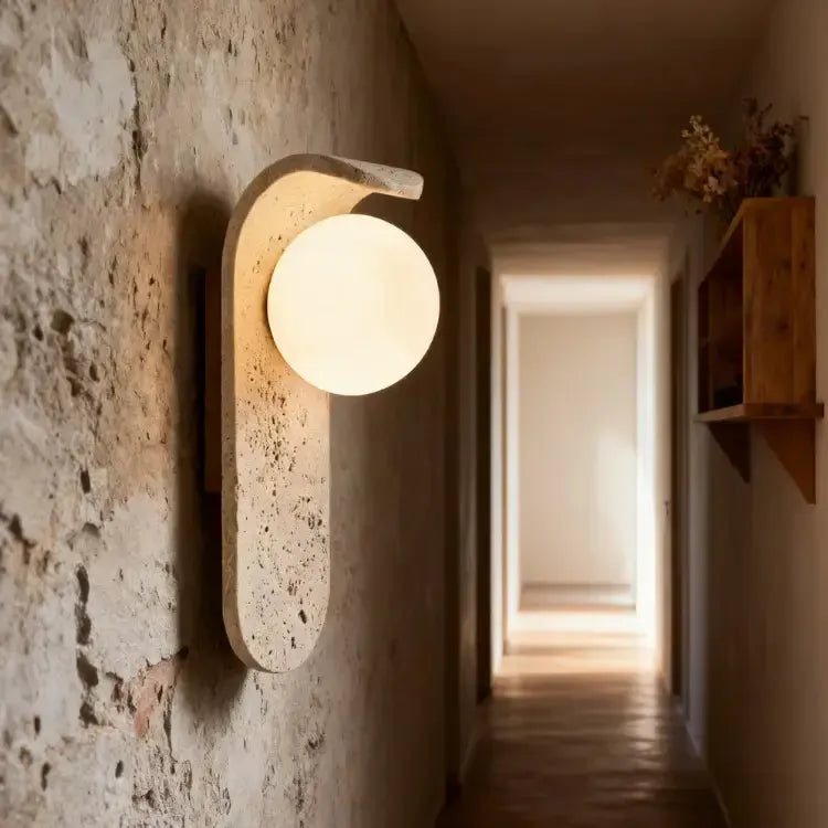 Applique murale scandinave en travertin | Nirxo