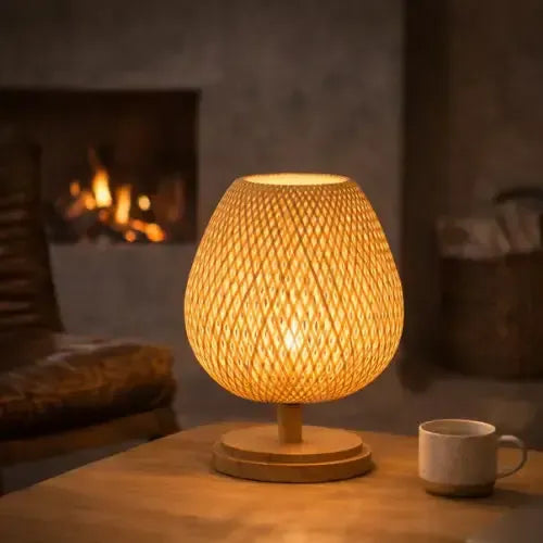 Lampe de chevet bois & bambou naturel | Muereli
