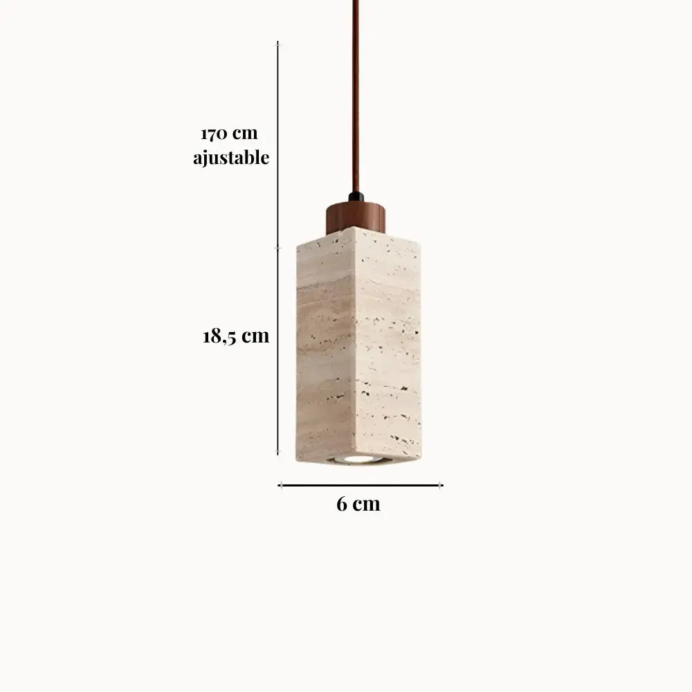 Suspension scandinave en travertin & bois | Niveoli