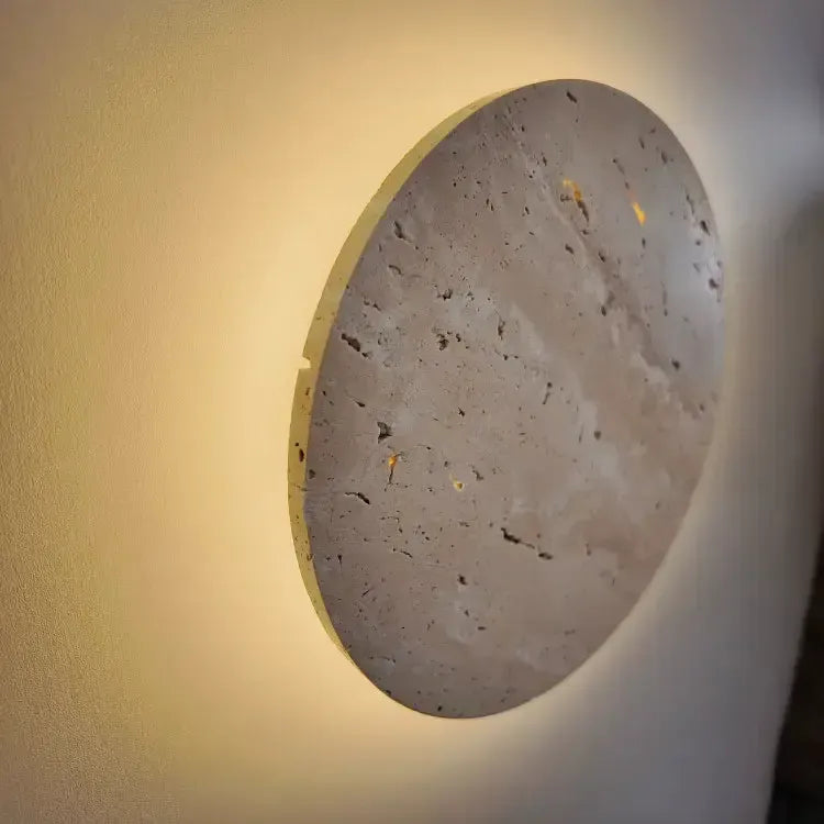 Applique murale LED en travertin authentique | Lunamo