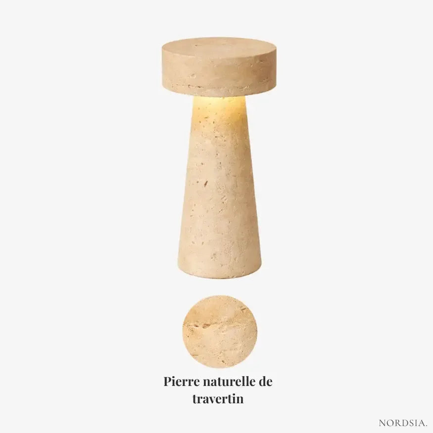 Lampe de chevet moderne à LED en travertin | Idrissi
