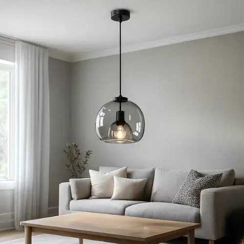 Suspension en Verre design minimaliste Ø 20 cm | Gorgino