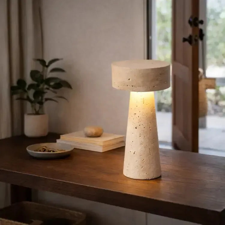 Lampe de chevet moderne à LED en travertin | Idrissi