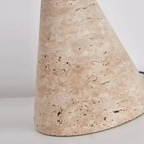 Lampe scandinave en travertin & verre opalin | Nilas