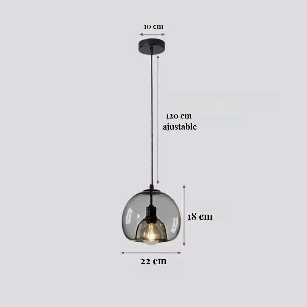 Suspension en Verre design minimaliste Ø 20 cm | Gorgino