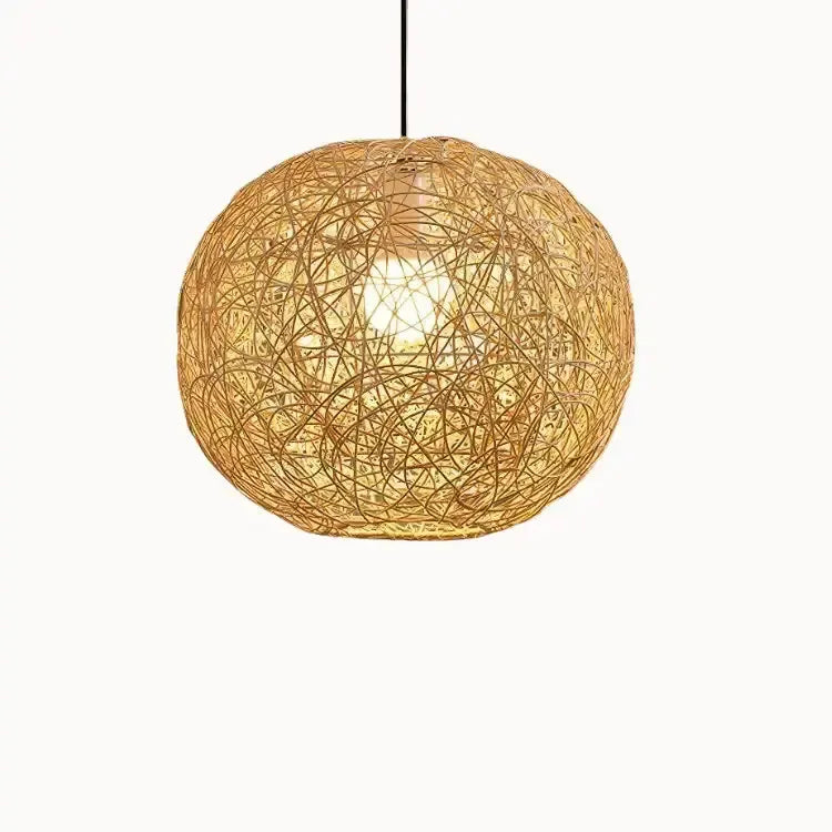 Suspension rotin & bambou design sphérique | Luciano