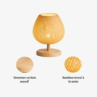 Lampe de chevet bois & bambou naturel | Muereli - LuminaSeat