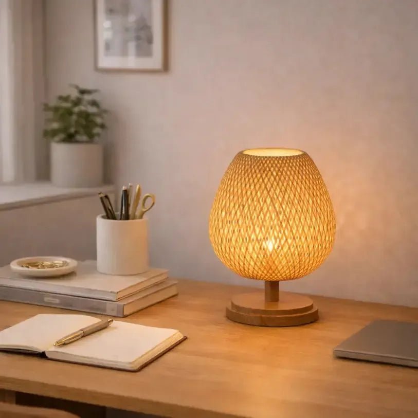 Lampe de chevet bois & bambou naturel | Muereli - LuminaSeat