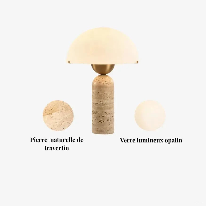 Lampe de chevet en travertin design scandinave | Upram - LuminaSeat