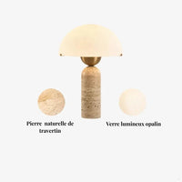 Lampe de chevet en travertin design scandinave | Upram - LuminaSeat