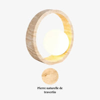 Lampe design sculptural en travertin naturel | Noctura - LuminaSeat