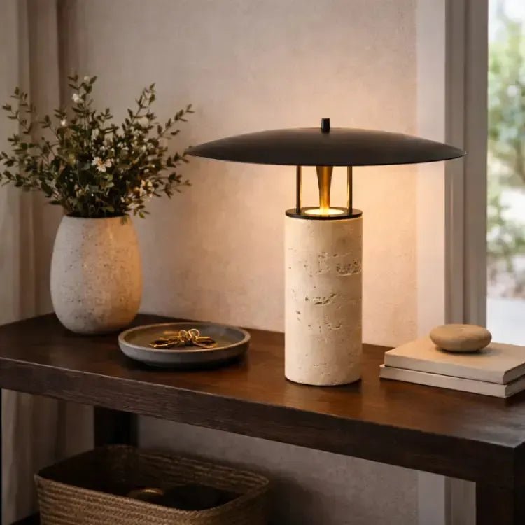 Lampe pierre de travertin authentique | Lima - LuminaSeat