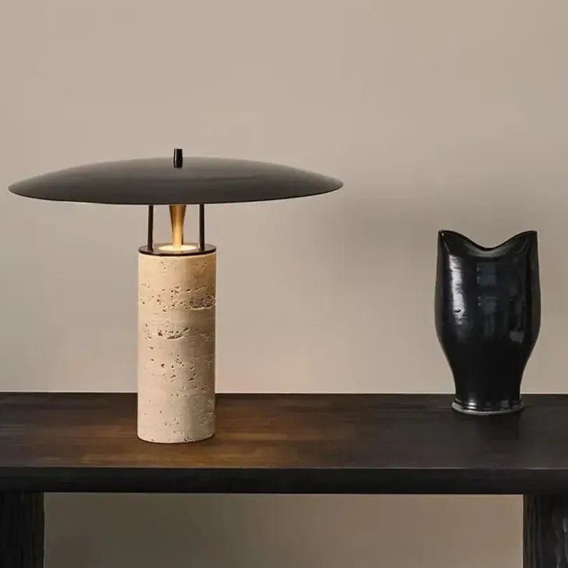 Lampe pierre de travertin authentique | Lima - LuminaSeat