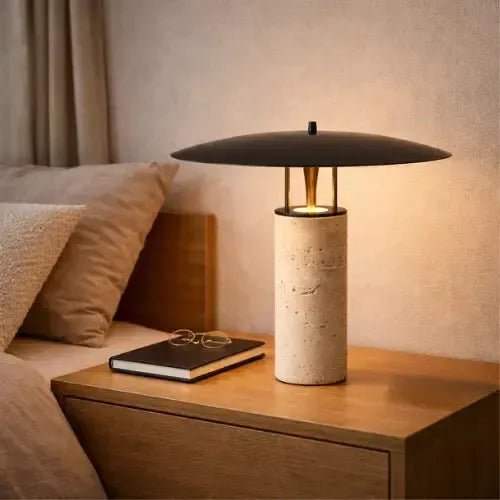 Lampe pierre de travertin authentique | Lima - LuminaSeat