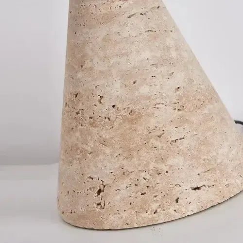 Lampe scandinave en travertin & verre opalin | Nilas - LuminaSeat