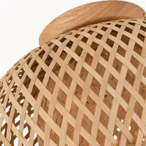 Plafonnier Bambou Tressé Ø 30 cm | Qualix - LuminaSeat