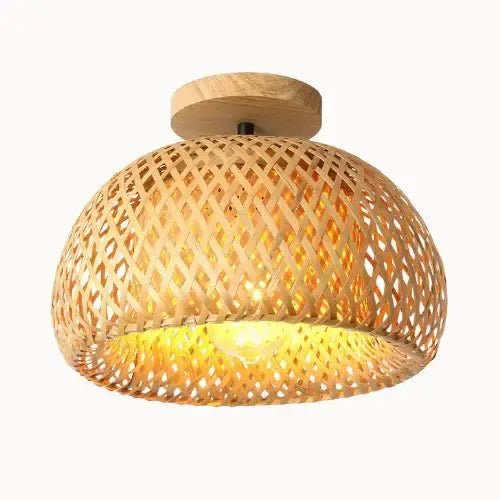 Plafonnier Bambou Tressé Ø 30 cm | Qualix - LuminaSeat