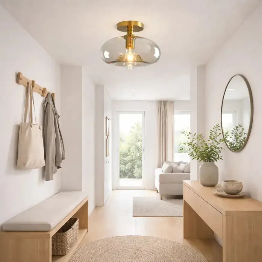 Plafonnier design en verre & métal | Nathalio - LuminaSeat