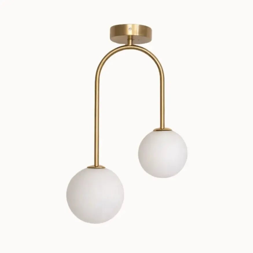 Plafonnier moderne en métal doré | Linea - LuminaSeat