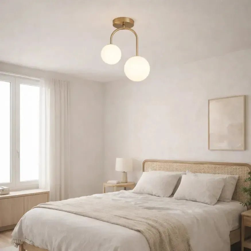 Plafonnier moderne en métal doré | Linea - LuminaSeat
