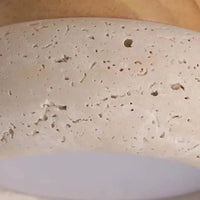 Plafonnier moderne en travertin & bois | Hermi - LuminaSeat