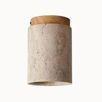 Plafonnier moderne en travertin & bois | Rituals - LuminaSeat