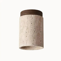 Plafonnier moderne en travertin & bois | Rituals - LuminaSeat