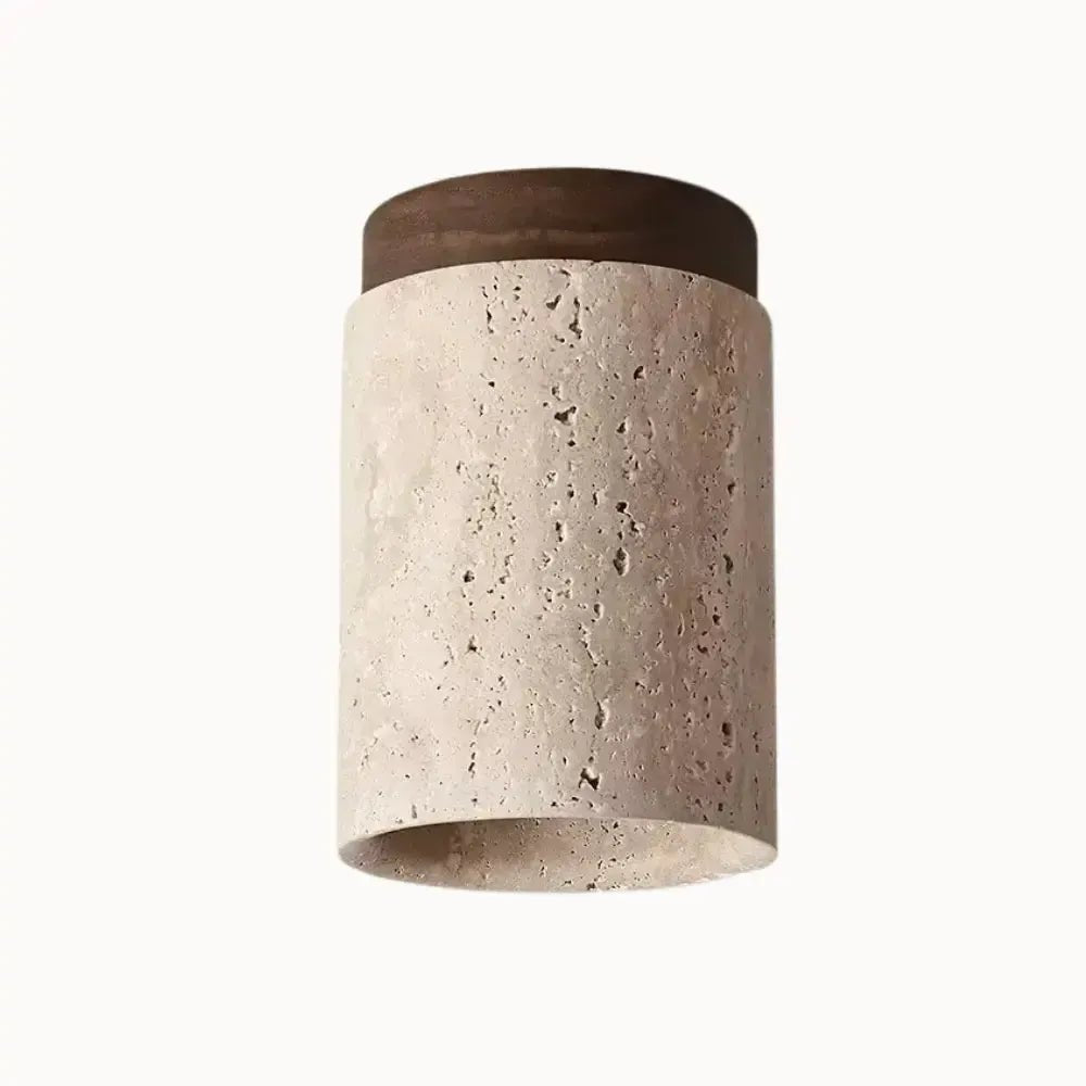 Plafonnier moderne en travertin & bois | Rituals - LuminaSeat