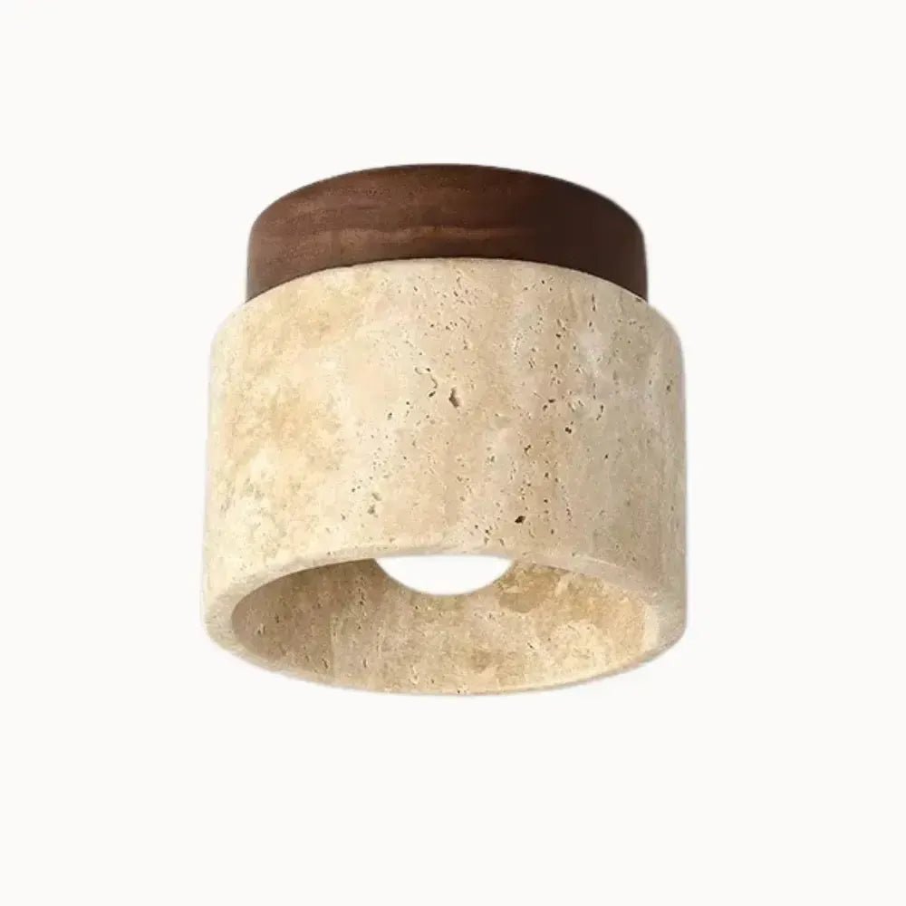 Plafonnier moderne épuré en travertin | Nerra - LuminaSeat