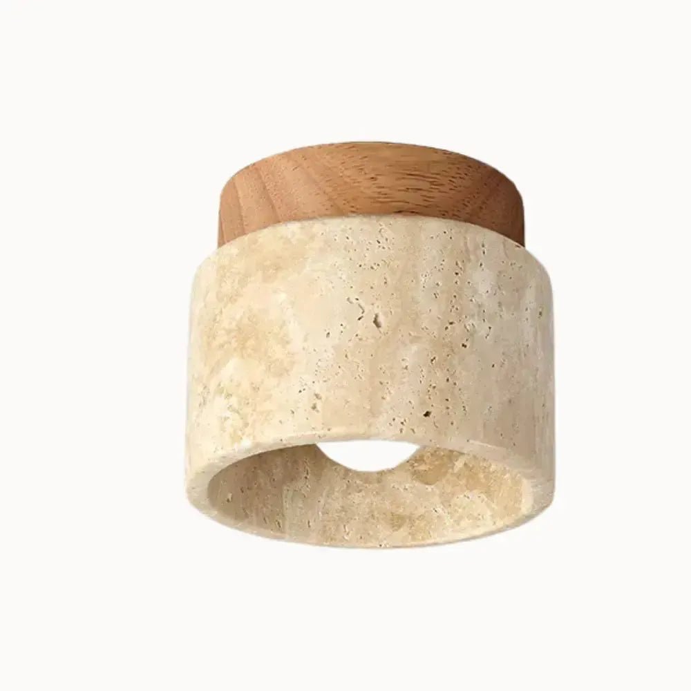 Plafonnier moderne épuré en travertin | Nerra - LuminaSeat