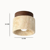 Plafonnier moderne épuré en travertin | Nerra - LuminaSeat