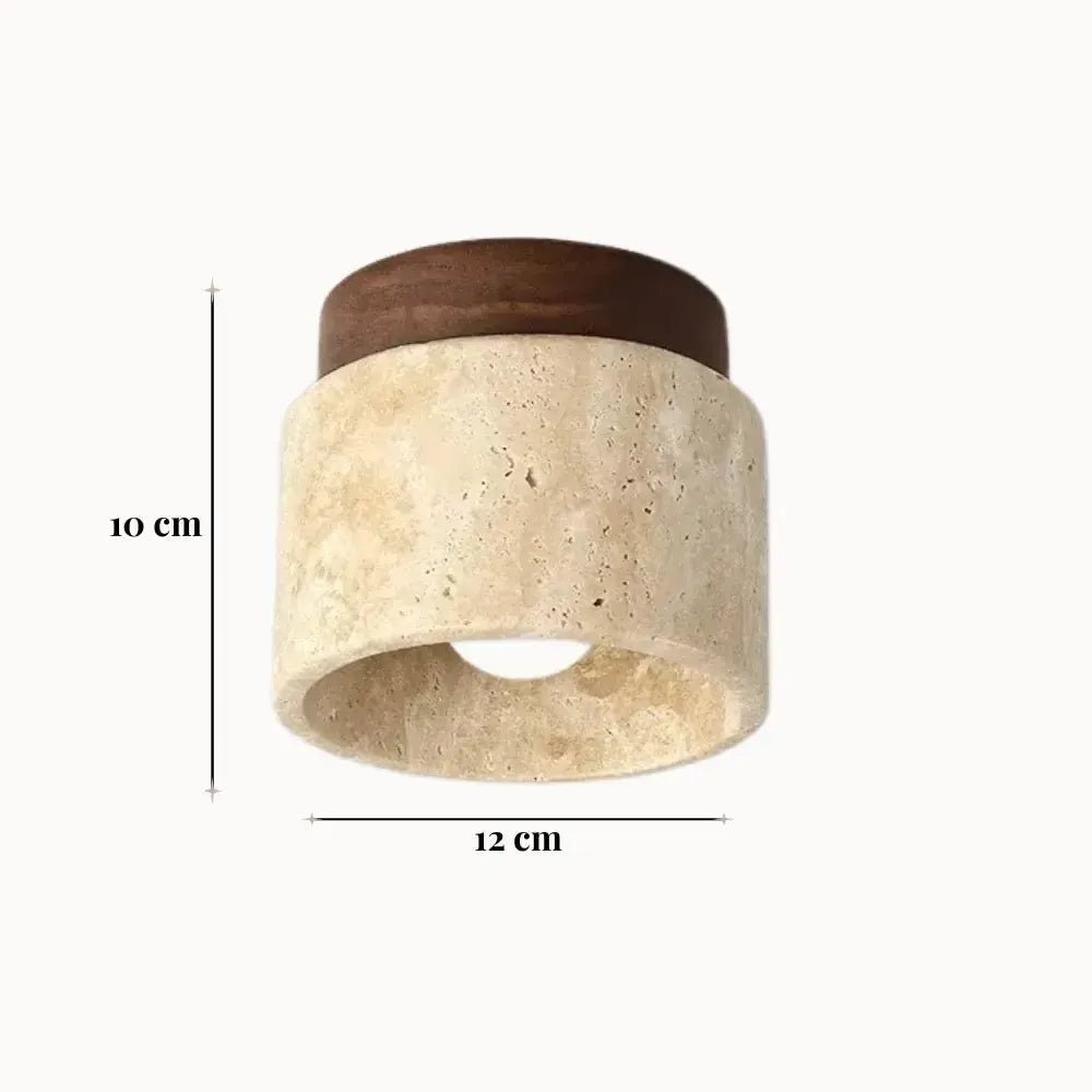 Plafonnier moderne épuré en travertin | Nerra - LuminaSeat