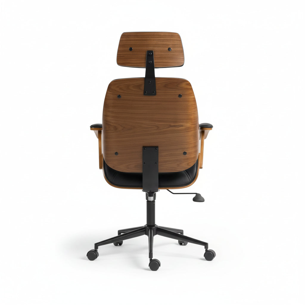 Fauteuil de Bureau Pro - Soutien Lombaire & Design Bois