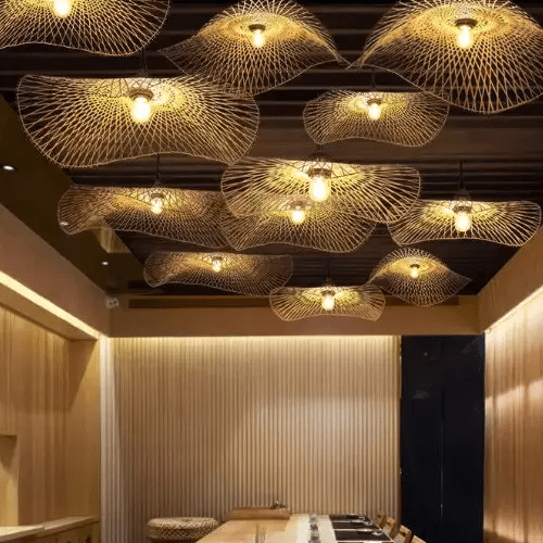 Suspension bambou design aérien Ø 35 cm | DIviano - LuminaSeat