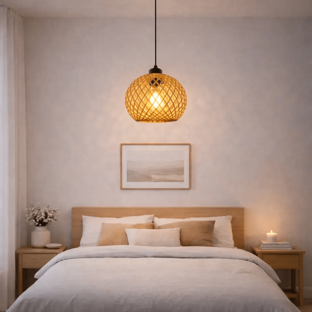 Suspension bambou design sphérique Ø 20 cm | balino - LuminaSeat