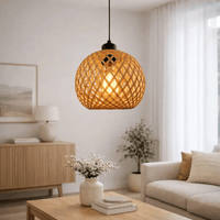 Suspension bambou design sphérique Ø 20 cm | balino - LuminaSeat