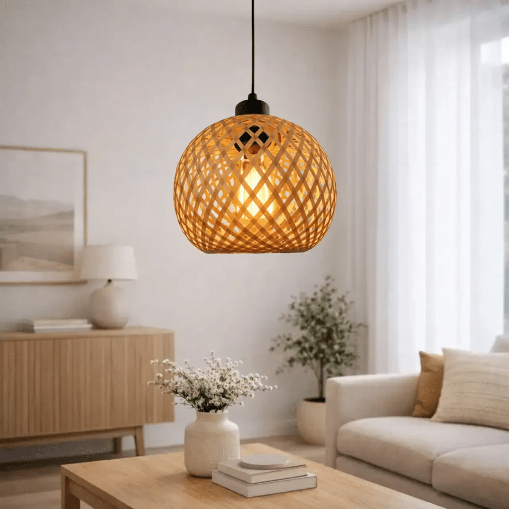Suspension bambou design sphérique Ø 20 cm | balino - LuminaSeat