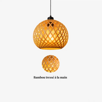 Suspension bambou design sphérique Ø 20 cm | balino - LuminaSeat