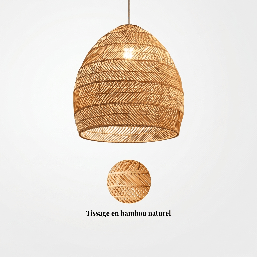 Suspension bambou naturel design nordique Ø 25 cm | Luxuria - LuminaSeat