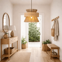 Suspension bambou & rotin naturel Ø 40 cm | Vumao - LuminaSeat