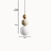 Suspension design nordique en pierre de travertin & bois | Humilo - LuminaSeat