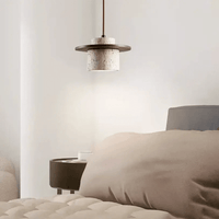 Suspension design scandinave en travertin Ø 20 cm | Nirill - LuminaSeat