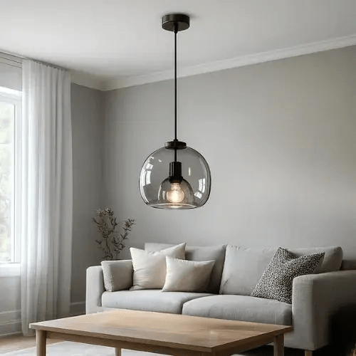 Suspension en Verre design minimaliste Ø 20 cm | Gorgino - LuminaSeat