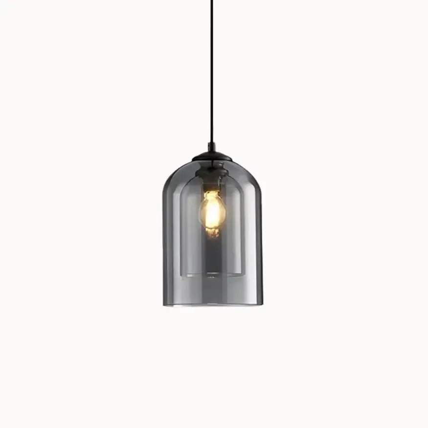 Suspension en verre fumé design épuré Ø 15 cm | Sulfine - LuminaSeat