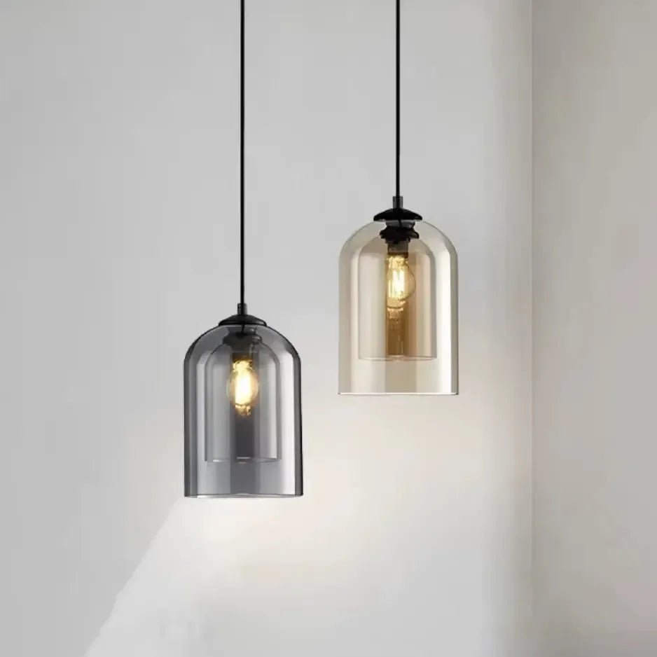 Suspension en verre fumé design épuré Ø 15 cm | Sulfine - LuminaSeat