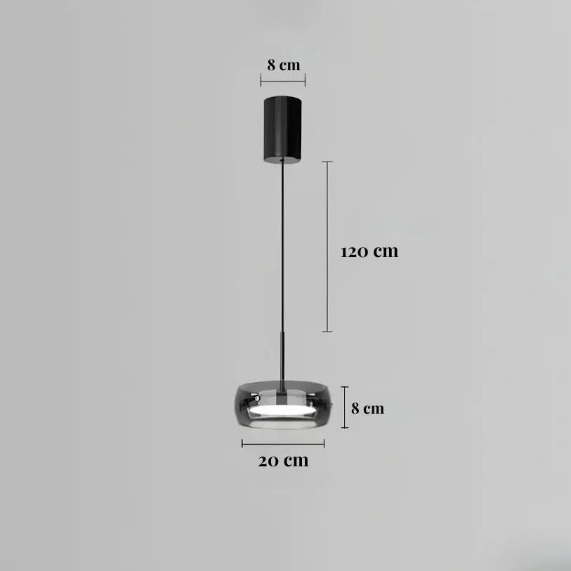 Suspension en verre fumé moderne Ø 20 cm | Lumino - LuminaSeat