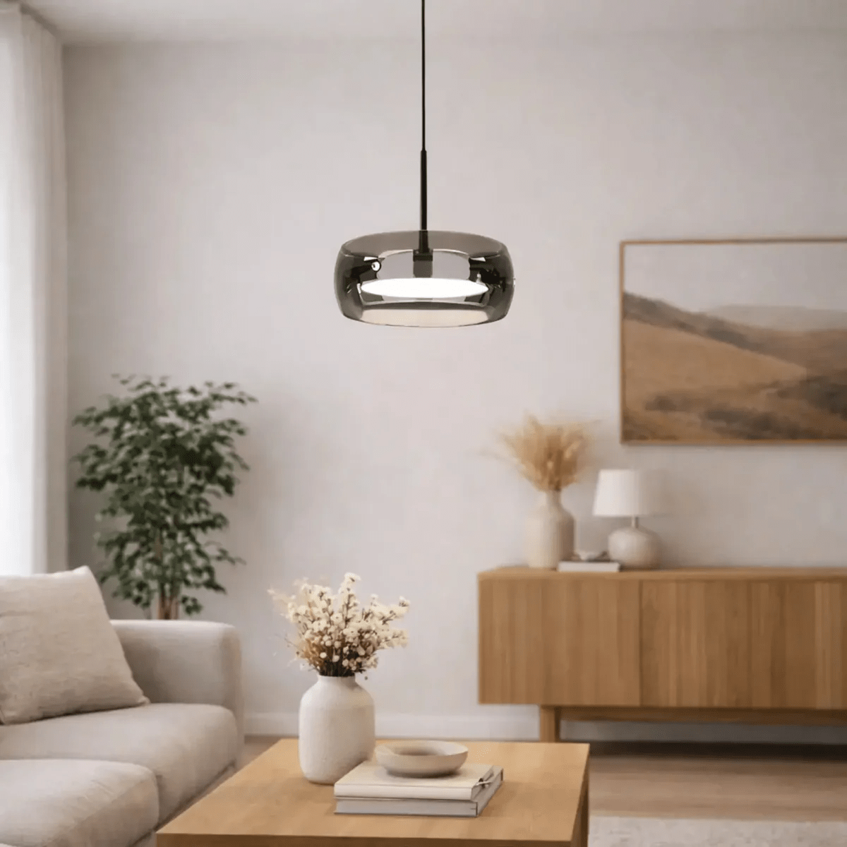 Suspension en verre fumé moderne Ø 20 cm | Lumino - LuminaSeat
